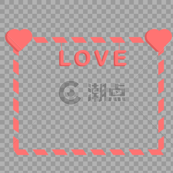 粉色love爱心边框图片素材免费下载