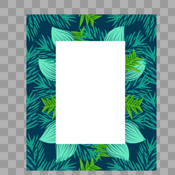 夏日海滩风树叶边框图片素材免费下载