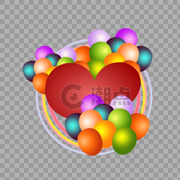 气球爱心边框图片素材免费下载