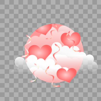 粉色心形气球图片素材免费下载