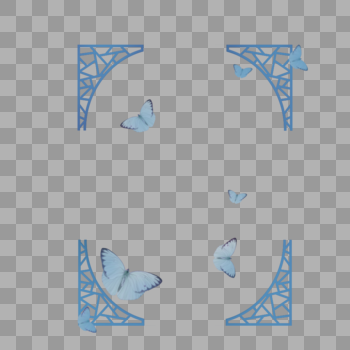 蓝色边框图片素材免费下载
