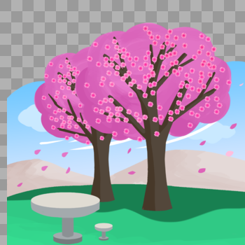 粉色樱花林图片素材免费下载