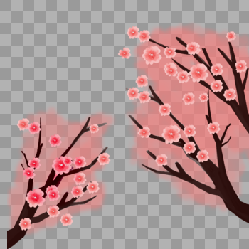 粉色樱花树枝图片素材免费下载