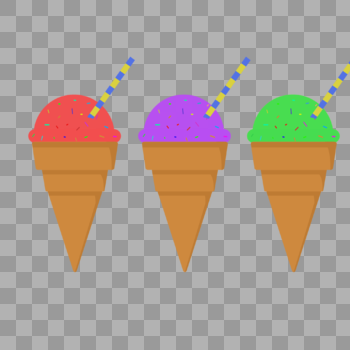 三个冰淇淋图片素材免费下载