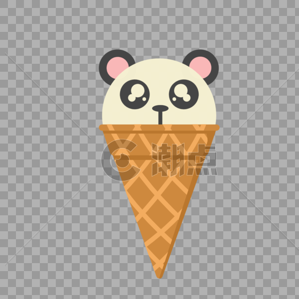 熊猫冰淇淋图片素材免费下载