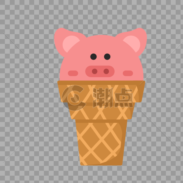 小猪冰淇淋图片素材免费下载