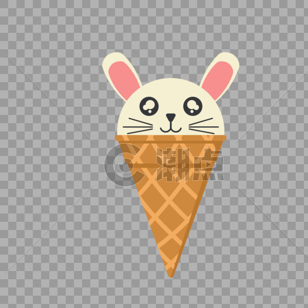 小兔子冰淇淋图片素材免费下载