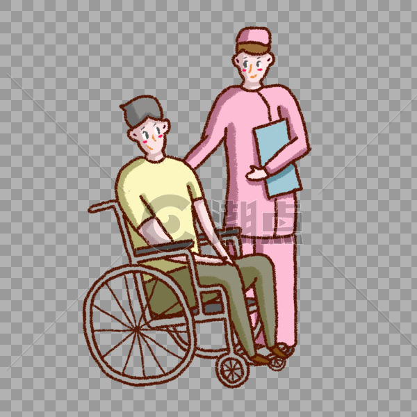 护士节护士照顾轮椅上的病人图片素材免费下载
