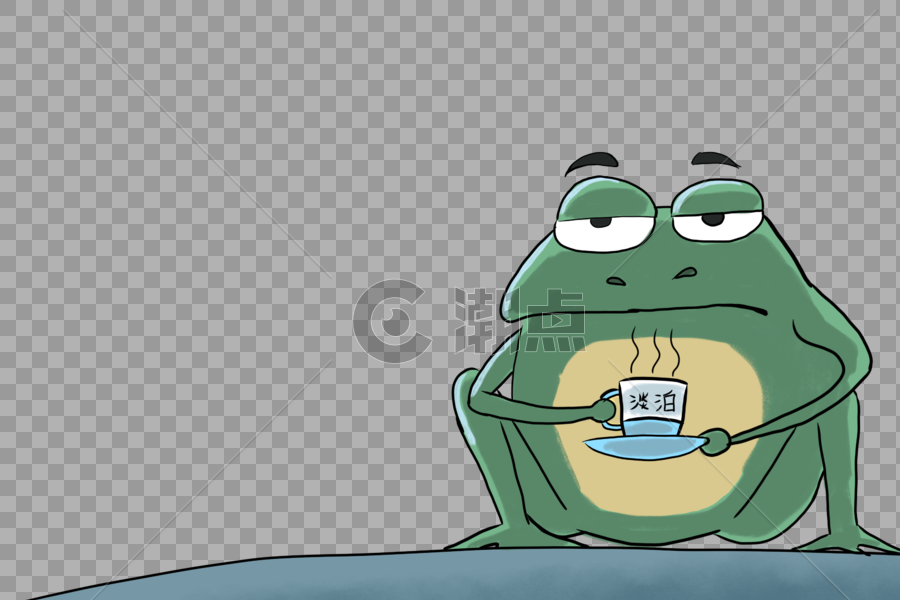 喝茶的青蛙图片素材免费下载