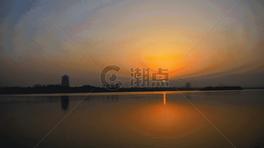 夕阳海面GIF图片素材免费下载