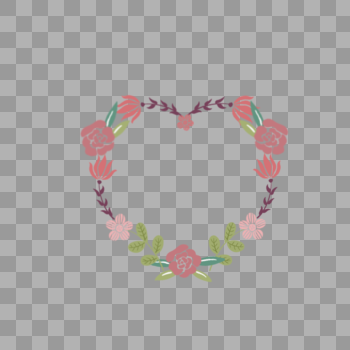 粉色玫瑰花花环图片素材免费下载