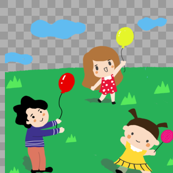 孩子们儿童节在公园游玩图片素材免费下载