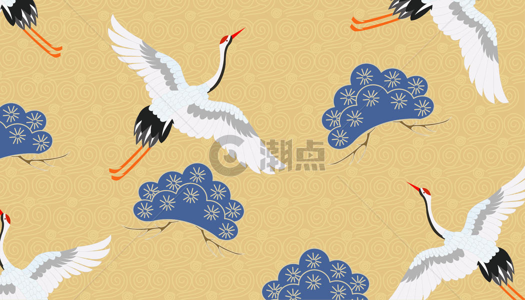 日式和风仙鹤图片素材免费下载