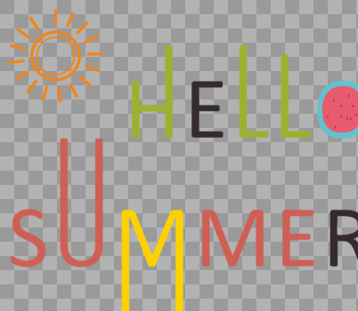 你好夏天创意英文字体图片素材免费下载