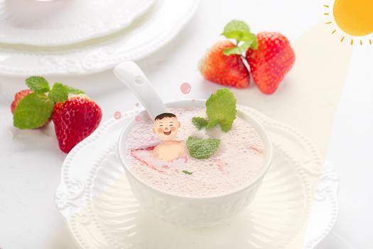 水果草莓奶昔创意摄影图片素材免费下载