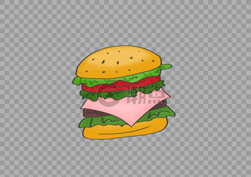 卡通美食汉堡图片素材免费下载