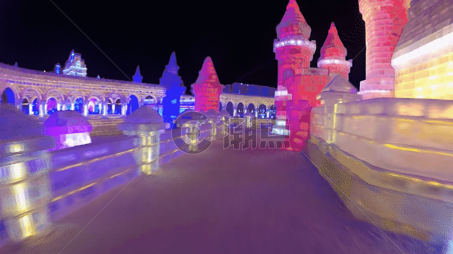 哈尔滨冰雕展GIF图片素材免费下载