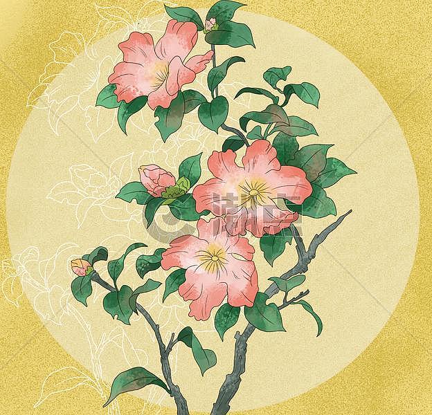 中国风国潮工笔山药花花卉图片素材免费下载