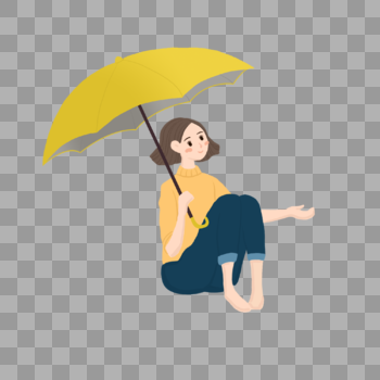 打雨伞的女孩图片素材免费下载