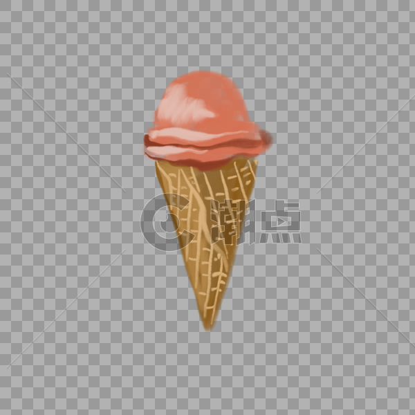 卡通甜筒冰淇淋球插图图片素材免费下载