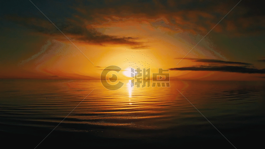 夕阳青海湖GIF图片素材免费下载