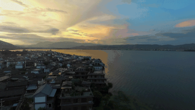 大理洱海苍山航拍GIF图片素材免费下载