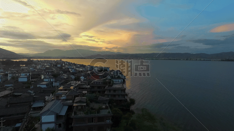 大理洱海苍山航拍GIF图片素材免费下载