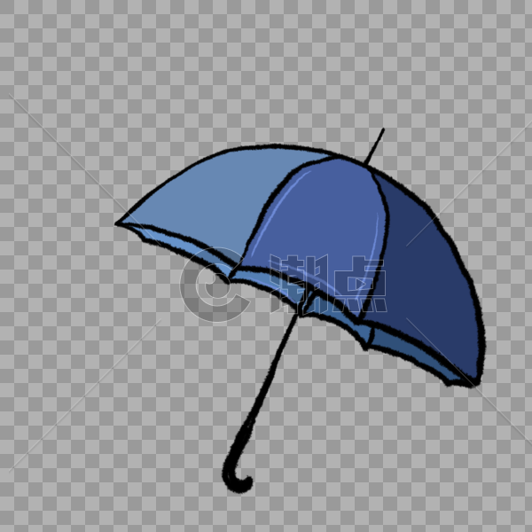一把蓝色的雨伞插图图片素材免费下载