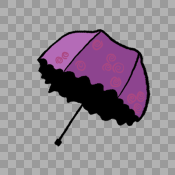 一把打开的紫色的雨伞插图图片素材免费下载