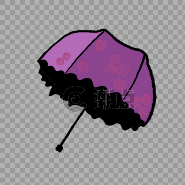 一把打开的紫色的雨伞插图图片素材免费下载