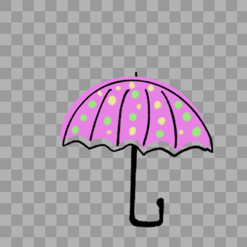 卡通紫色雨伞免抠插图图片素材免费下载