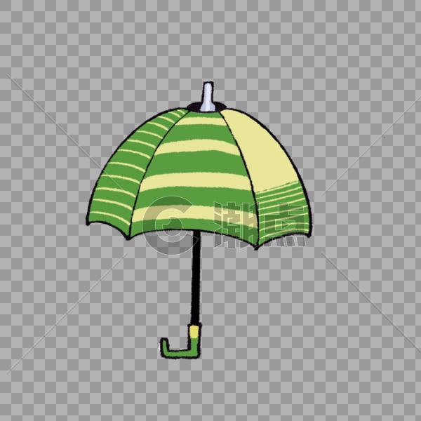 一把绿色可爱的雨伞插图图片素材免费下载
