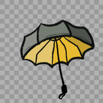 一把彩色的打开的雨伞插图图片素材免费下载