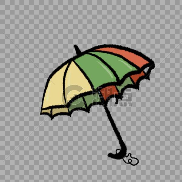 彩色的雨伞装饰插图图片素材免费下载