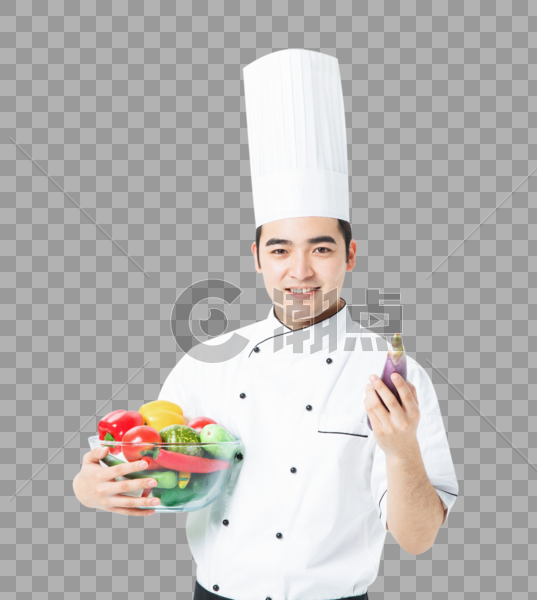 厨师拿着蔬菜食材图片素材免费下载