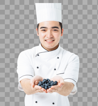 厨师拿着蓝莓图片素材免费下载