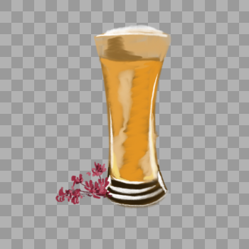 一杯啤酒装饰插图图片素材免费下载