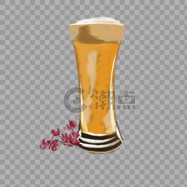 一杯啤酒装饰插图图片素材免费下载