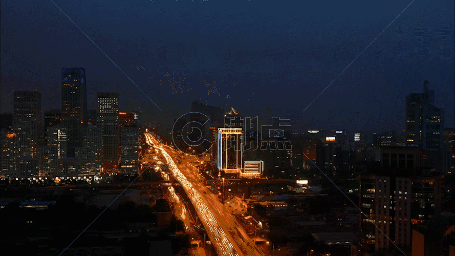 城市夜晚风景GIF图片素材免费下载