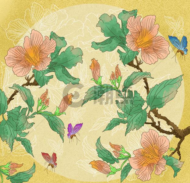 中国风国潮工笔百合花花卉图片素材免费下载