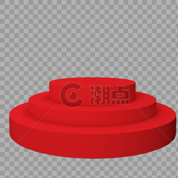 红色立体圆形台阶台子图片素材免费下载