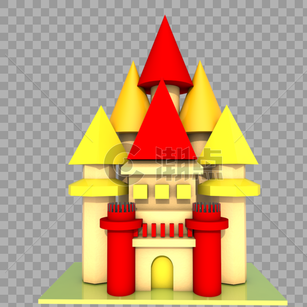 C4D城堡建筑立面图片素材免费下载