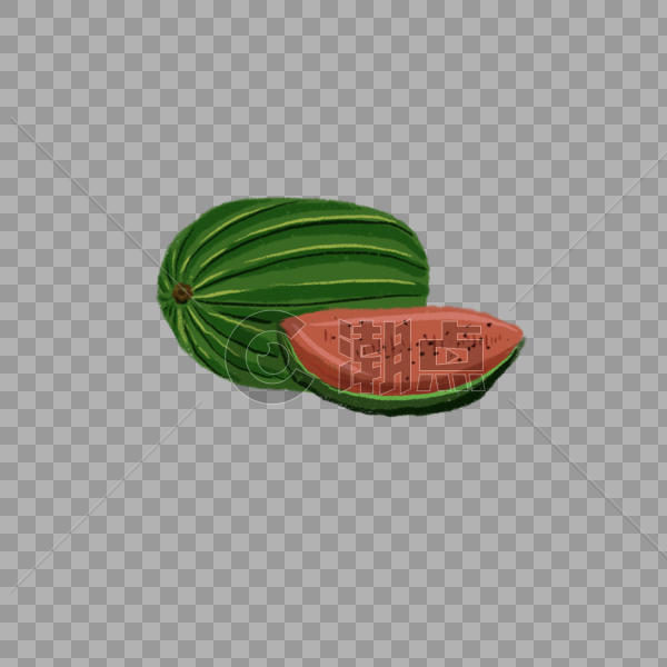 长长的西瓜免抠插图图片素材免费下载
