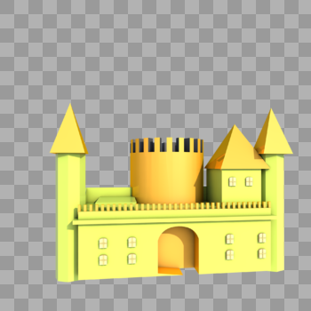 C4D城堡建筑插画图片素材免费下载