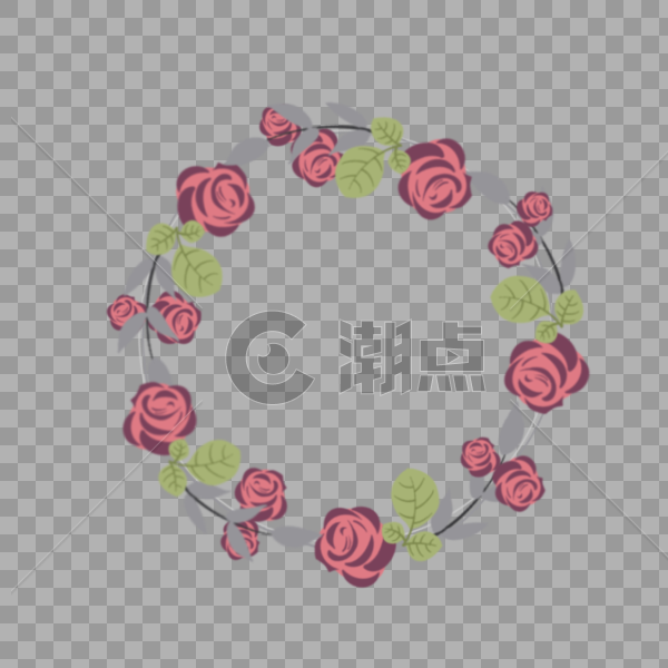 紫色玫瑰花花环图片素材免费下载