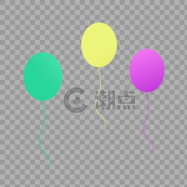 三个气球粉红漂浮气球图片素材免费下载