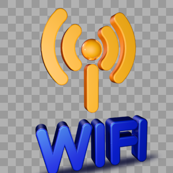 WIFI信号创意立体符号图片素材免费下载