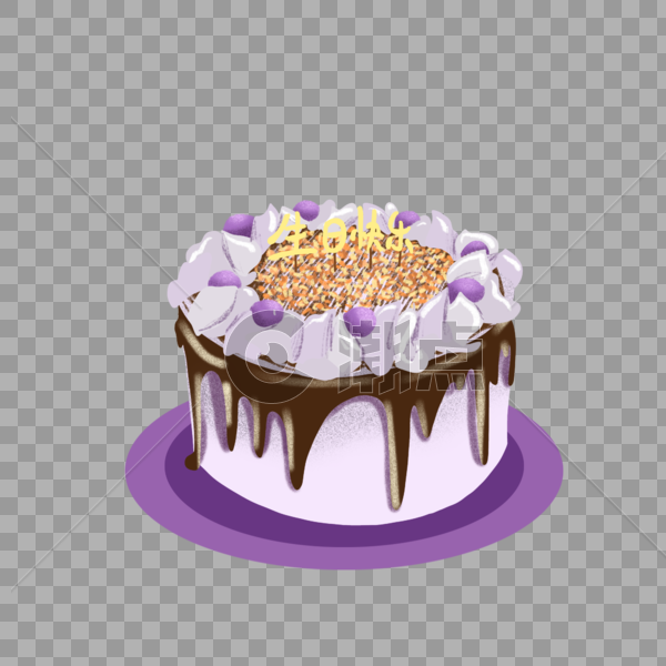 手绘蓝莓蛋糕图片素材免费下载