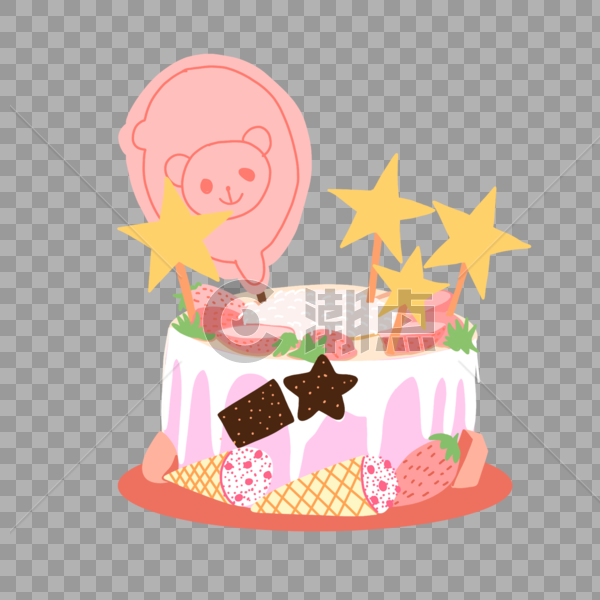 粉色少女蛋糕图片素材免费下载