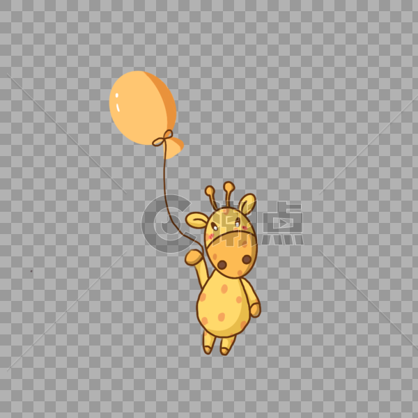 拿着气球的长颈鹿图片素材免费下载